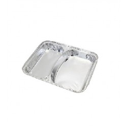 Caserola aluminiu, 2 compartimente, 800 ml - 100 buc/set