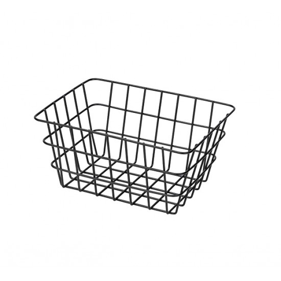 Coș metal depozitare negru mat, cu finisaj mat, design cu sârmă, produse cosmetice, perii, prosoape etc., 25 x 18 x 12 cm Coș metal depozitare negru mat, cu finisaj mat, design cu sârmă, produse cosmetice, perii, prosoape etc., 25 x 18 x 12 cm