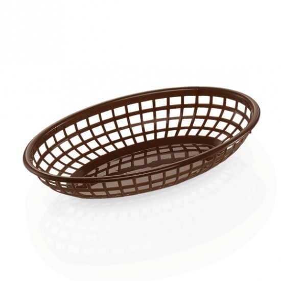 Coș oval, servire cartofi wedges, prăjiți, pâine, maro, 23.5x14.5x4.5 cm Coș oval, servire cartofi wedges, prăjiți, pâine, maro, 23.5x14.5x4.5 cm
