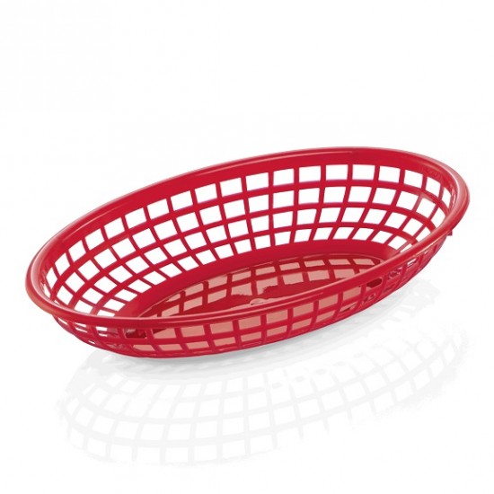 Coș oval, servire cartofi wedges, prăjiți, pâine, roșu, 23.5x14.5x4.5 cm Coș oval, servire cartofi wedges, prăjiți, pâine, roșu, 23.5x14.5x4.5 cm