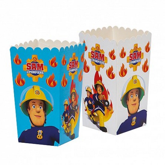 Cutii Party carton impermeabil, Pompierul Sam, 7 x 7 x H 14 cm, 6 buc/set Cutii Party carton impermeabil, Pompierul Sam, 7 x 7 x H 14 cm, 6 buc/set