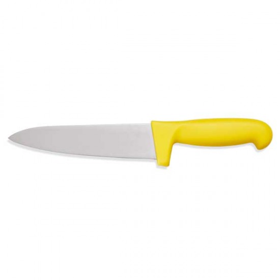 Cuțit bucătarie, inox, lamă 25 cm, mâner galben Cuțit bucătarie, inox, lamă 25 cm, mâner galben