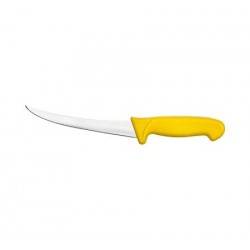 Cutit curbat pentru dezosare cu maner galben, profesional, 15 cm
