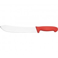 Cuțit măcelărie, lamă inox 30 cm, mâner polipropilenă, roșu