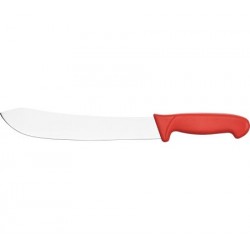 Cuțit măcelarie, lamă inox 25 cm, mâner polipropilenă, roșu