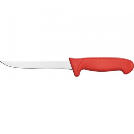 Cuțit profesional, pentru dezosare, din inox, 15 cm, cu mâner roșu Cuțit profesional, pentru dezosare, din inox, 15 cm, cu mâner roșu