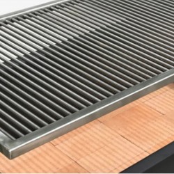 Gratar inox de gradina, carbuni/lemne, 52x71 cm