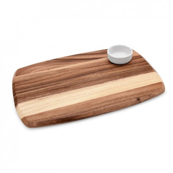 Platou servire din lemn cu bol din portelan 36 x 25 x 1.5 cm Platou servire din lemn cu bol din portelan 36 x 25 x 1.5 cm