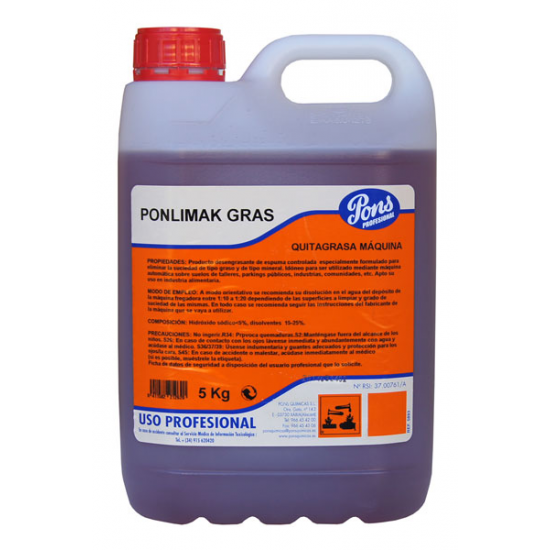 Detergent automat PONLIMAK GRAS 5 litri, Asevi Detergent automat PONLIMAK GRAS 5 litri, Asevi