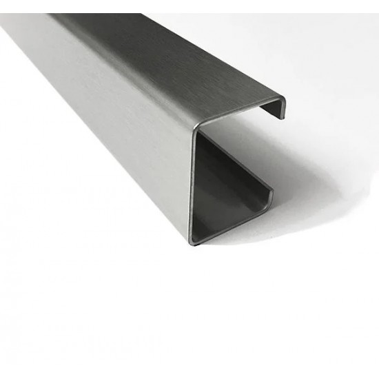 Universal C-edge profile for closing/covering walls, refrigerator doors, stainless steel Universal C-edge profile for closing/covering walls, refrigerator doors, stainless steel
