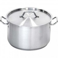 Cratiță înaltă, semioală, inox, cu capac, 16.1 litri